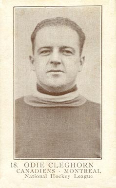 1923 William Patterson Odie Cleghorn #18 Hockey Card