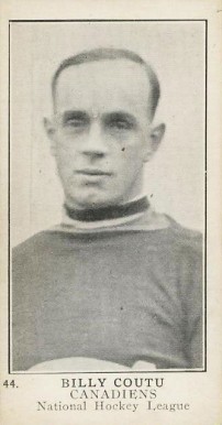 1924 William Patterson Billy Coutu #44 Hockey Card