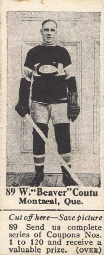 1925 Dominion Chocolate Billy Coutu #89 Hockey Card