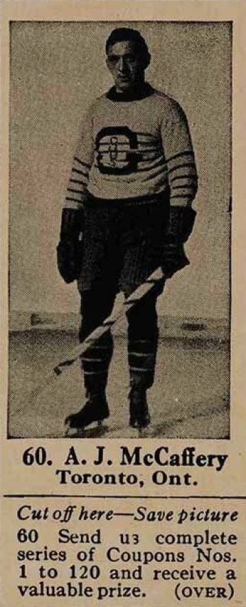 1925 Dominion Chocolate Bert McCaffrey #60 Hockey Card