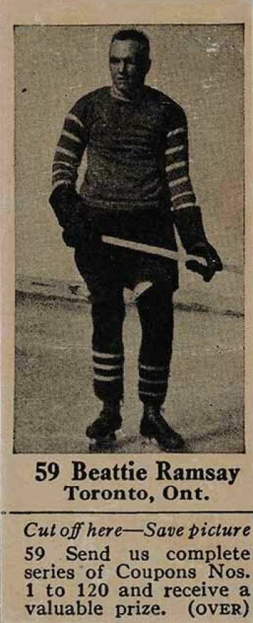1925 Dominion Chocolate Beattie Ramsay #59 Hockey Card