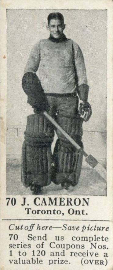 1925 Dominion Chocolate J. Cameron #70 Hockey Card
