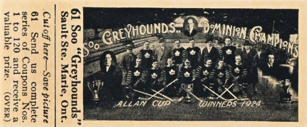 1925 Dominion Chocolate Soo Greyhounds #61 Hockey Card
