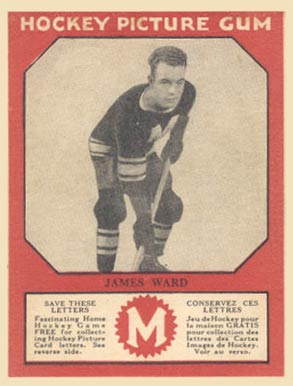 1933 Canadian Gum James Ward # Hockey Card