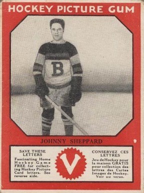 1933 Canadian Gum Johnny Sheppard # Hockey Card