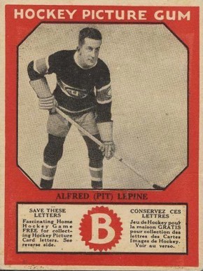 1933 Canadian Gum Pit Lepine # Hockey Card