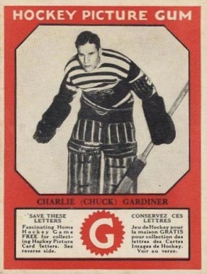 1933 Canadian Gum Chuck Gardiner # Hockey Card