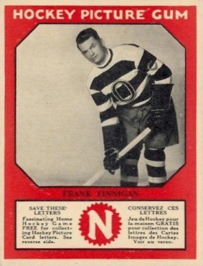 1933 Canadian Gum Frank Finnigan # Hockey Card