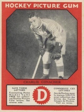1933 Canadian Gum Charlie Conacher # Hockey Card