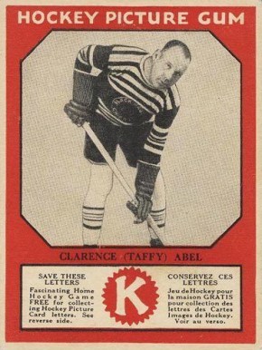 1933 Canadian Gum Clarence "Taffy" Abel # Hockey Card