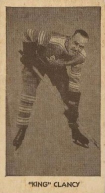 1933 V129 Anonymous King Clancy #8 Hockey Card