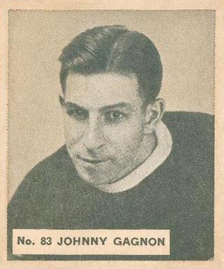 1937 World Wide Gum Johnny Gagnon #83 Hockey Card