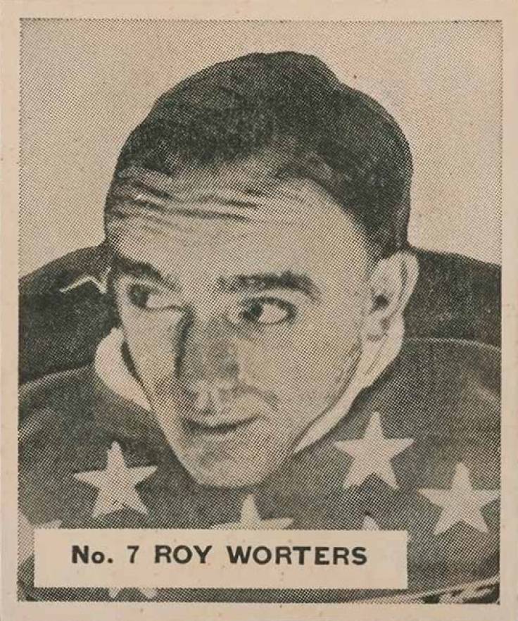 1937 World Wide Gum Roy Worters #7 Hockey Card