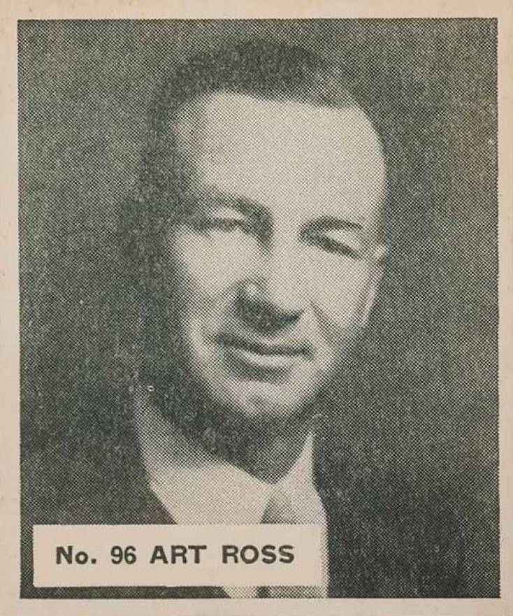 1937 World Wide Gum Art Ross #96 Hockey Card