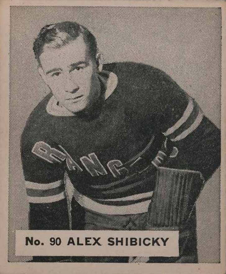 1937 World Wide Gum Alex Shibicky #90 Hockey Card