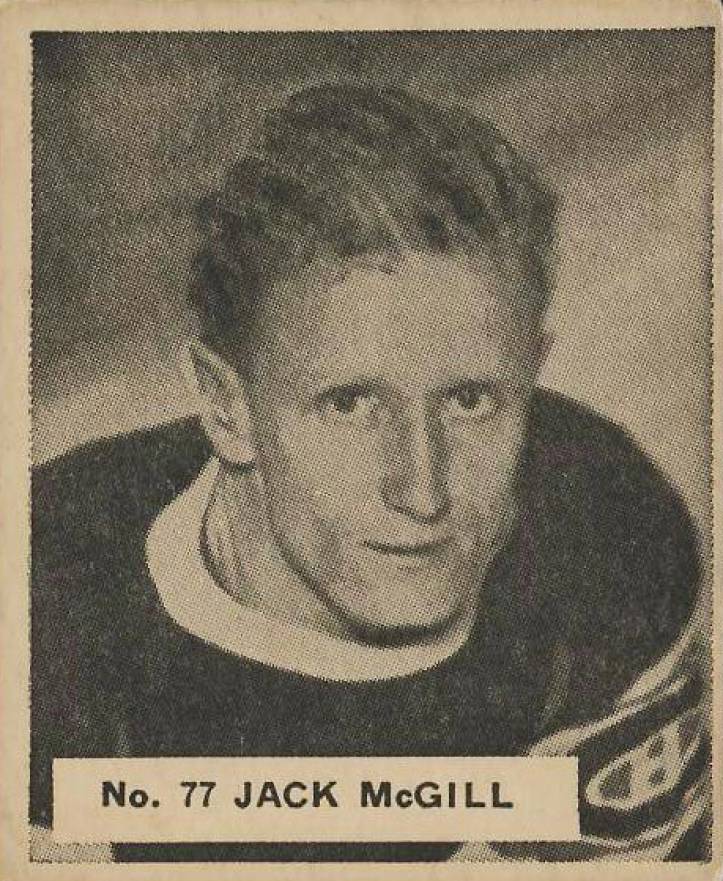 1937 World Wide Gum Jack McGill #77 Hockey Card
