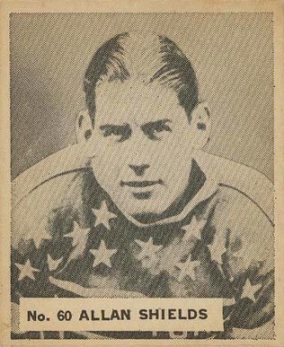 1937 World Wide Gum Allan Shields #60 Hockey Card