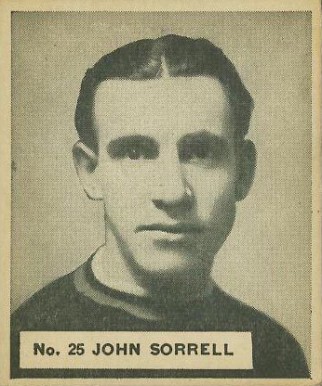 1937 World Wide Gum John Sorrell #25 Hockey Card