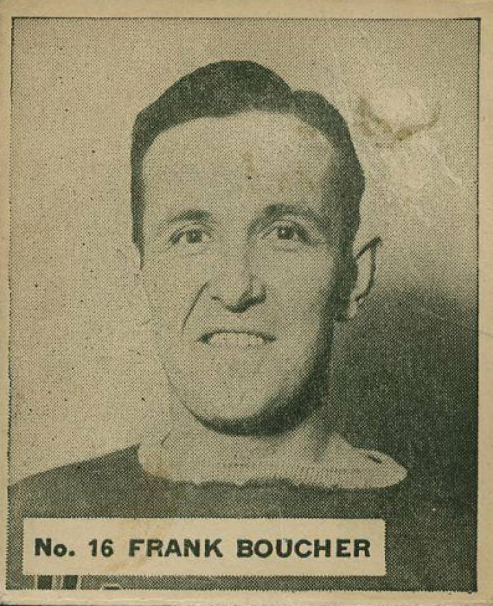 1937 World Wide Gum Frank Boucher #16 Hockey Card