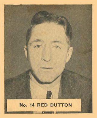 1937 World Wide Gum Red Dutton #14 Hockey Card