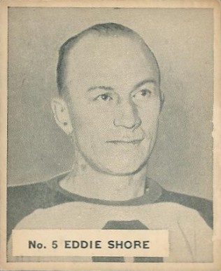 1937 World Wide Gum Eddie Shore #5 Hockey Card