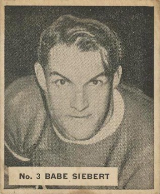 1937 World Wide Gum Babe Siebert #3 Hockey Card