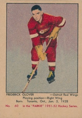 1951 Parkhurst Fred Glover #60 Hockey Card