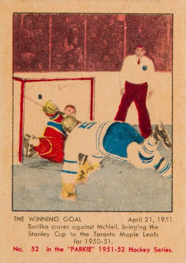 1951 Parkhurst The Winning Goal #52 Hockey Card