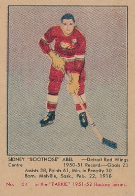 1951 Parkhurst Sid Abel #64 Hockey Card