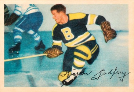 1953 Parkhurst Warren Godfrey #95 Hockey Card