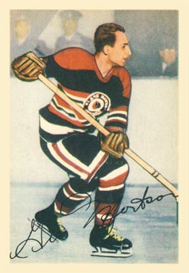1953 Parkhurst Gus Mortson #81 Hockey Card