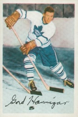1953 Parkhurst Gord Hannigan #3 Hockey Card