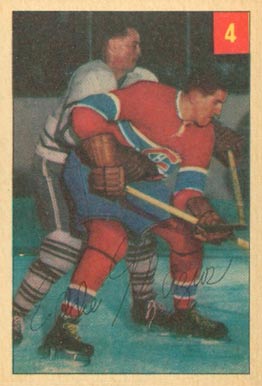1954 Parkhurst Eddie Mazur #4 Hockey Card