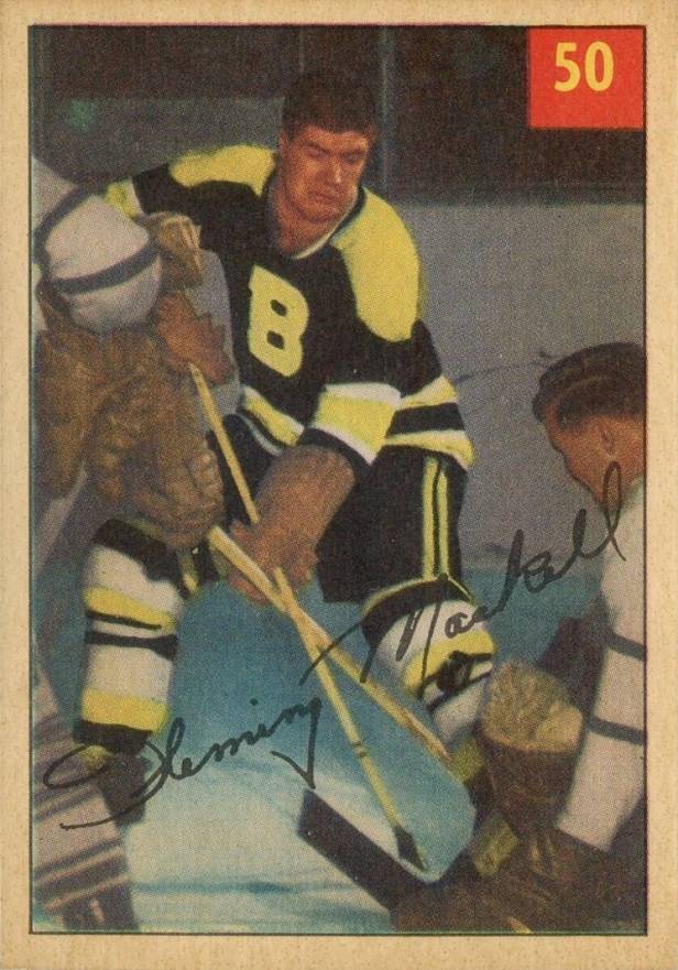 1954 Parkhurst Fleming Mackell #50 Hockey Card