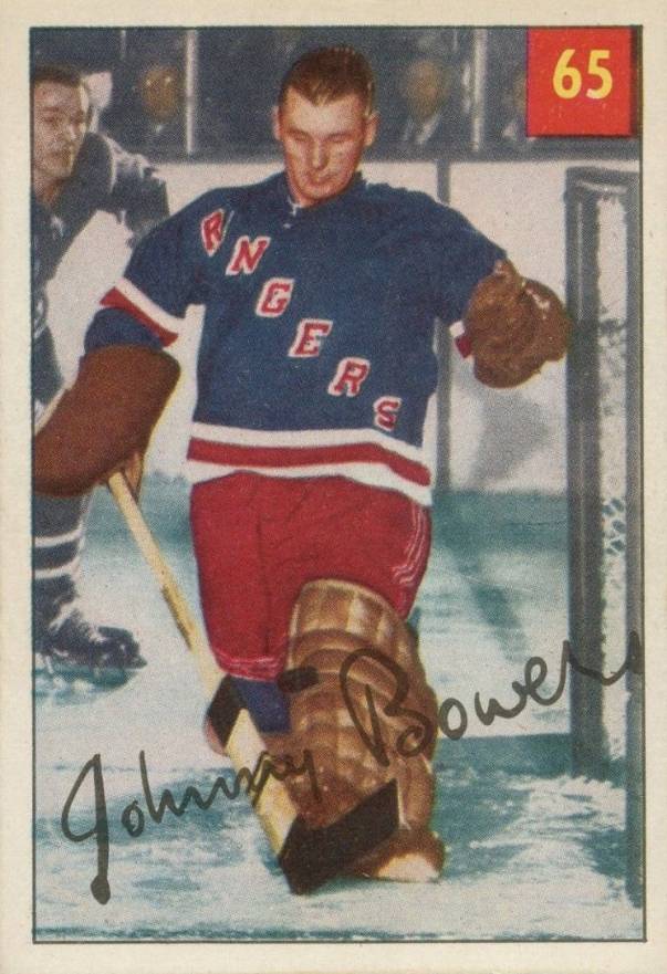 1954 Parkhurst Johnny Bower #65 Hockey Card