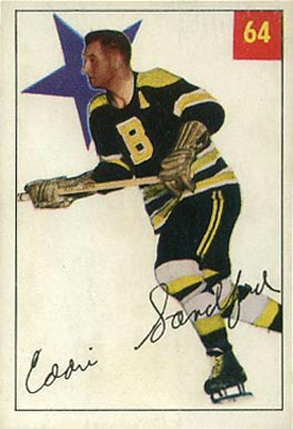 1954 Parkhurst Ed Sandford #64 Hockey Card