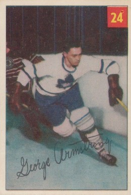 1954 Parkhurst George Armstrong #24 Hockey Card