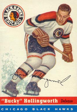 1954 Topps Bucky Hollingworth #12 Hockey Card