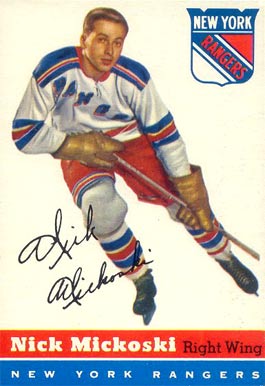 1954 Topps Nick Mickoski #29 Hockey Card