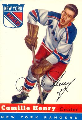 1954 Topps Camille Henry #32 Hockey Card
