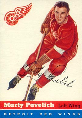 1954 Topps Marty Pavelich #34 Hockey Card