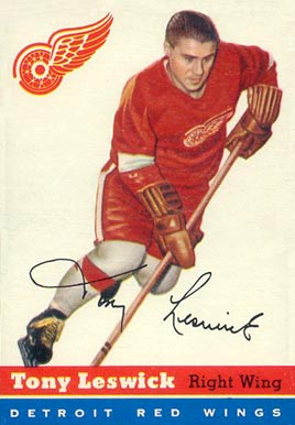 1954 Topps Tony Leswick #45 Hockey Card