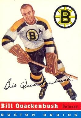 1954 Topps Bill Quackenbush #49 Hockey Card