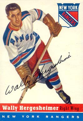 1954 Topps Wally Hergesheimer #22 Hockey Card