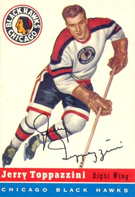 1954 Topps Jerry Toppazzini #21 Hockey Card