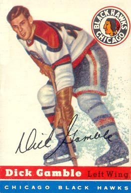 1954 Topps Dick Gamble #1 Hockey Card