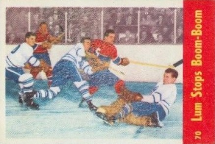 1955 Parkhurst Lum Stops Boom Boom #70 Hockey Card