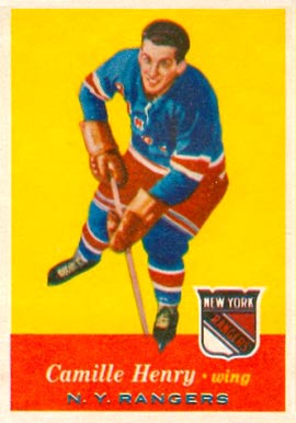 1957 Topps Camille Henry #63 Hockey Card