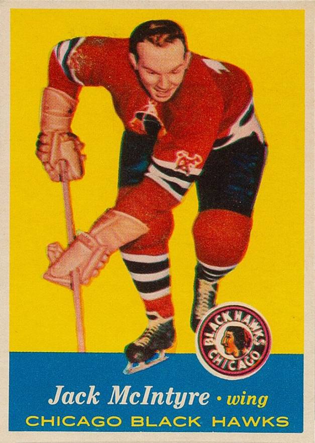 1957 Topps Jack McIntyre #28 Hockey Card