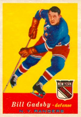 1957 Topps Bill Gadsby #65 Hockey Card